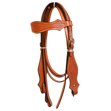 COMFYTACK Western Leather Horse Headstall Brown